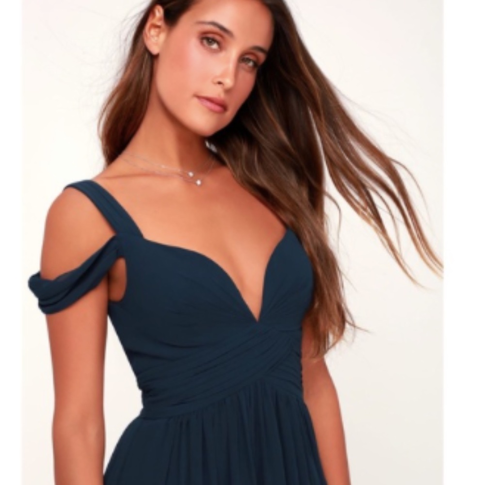 Lulus | Ocean of Elegance Navy Blue Maxi Dress